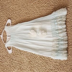 Isobella & Chloe light green and cream dress size 7 excellent used condition